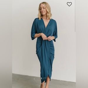 Baltic Born Mimi Midi Dress, Topaz Blue, Size Large, NWT